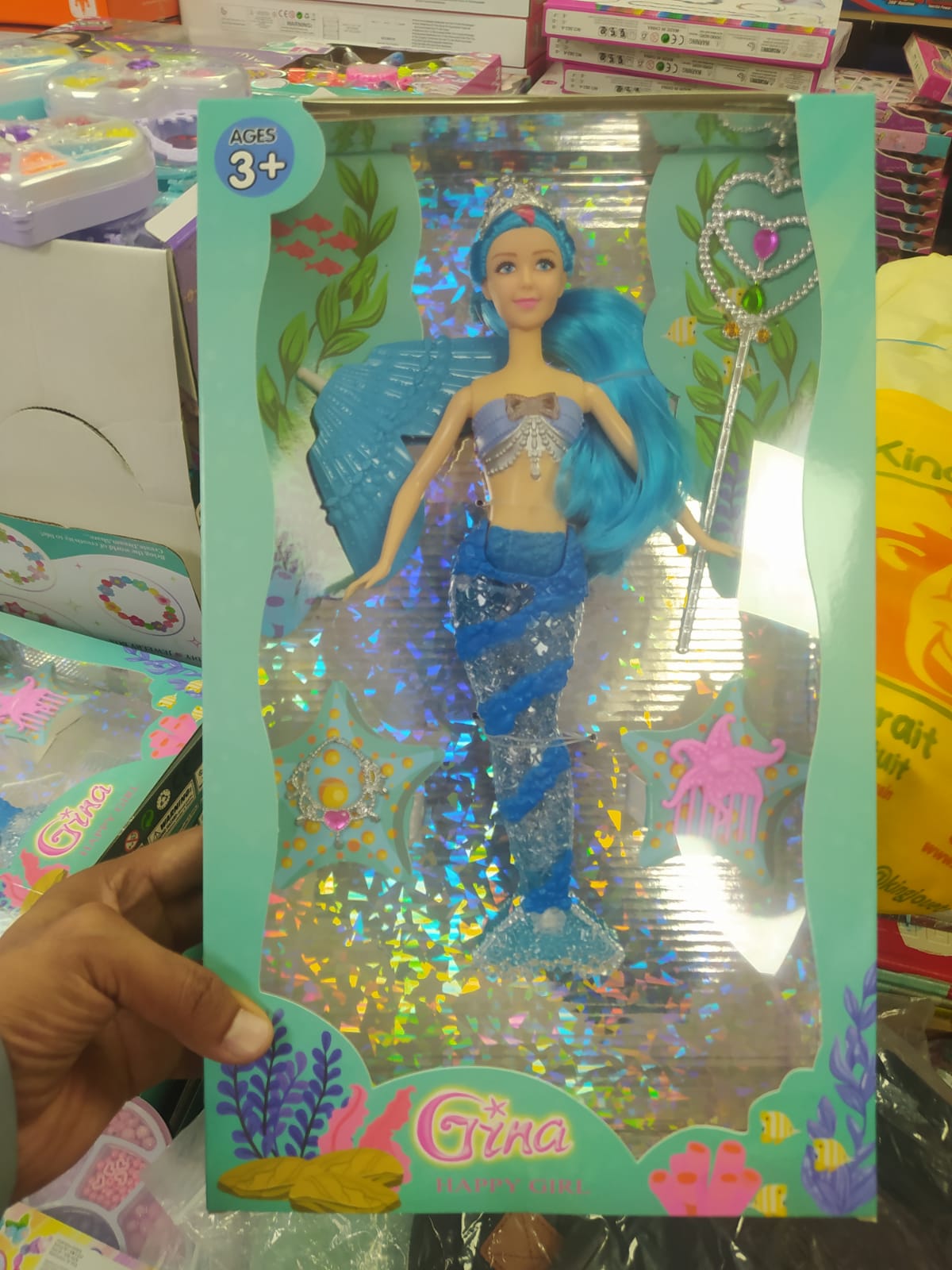 poupée sirène Fille Gina Magique avec Baguette et Accessoires (Happy Girl)