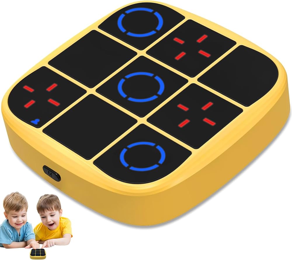 TIC-TAC-TOE-Jeu de Table Électrique Multifonctionnel 3 en 1 pour Famille, Exercice de Réflexion Montessori Caractéristiqu