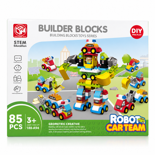 Jeu de Construction Robot Car Team 85 Pièces – Blocs à Construire