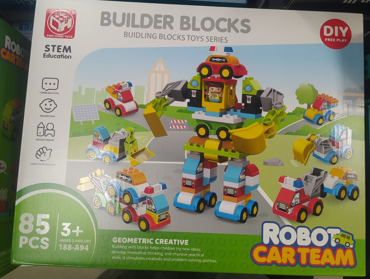 Jeu de Construction Robot Car Team 85 Pièces – Blocs à Construire