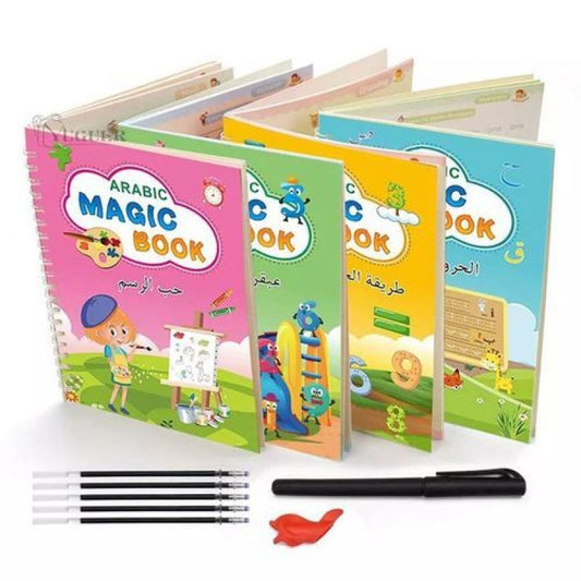 Coffret Livres Magiques pour Apprendre à Écrire en Arabe et Français + Tablette d’Écriture Électronique